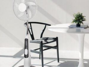 Solar Battery Standing Fan With 9-Speed, 32hours Work Time