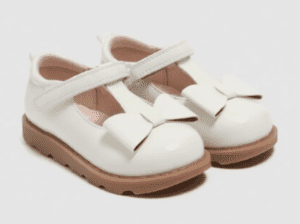 White Bow Tie Girls Matalan Shoes