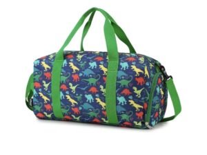 Ravuo Kids Dinosaur Duffel Water Resistant Overnight, Weekender Bag
