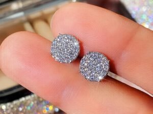 Icy Zirconia Earrings (Silver) – Unisex Premium Jewelry, Brand New & Stylish