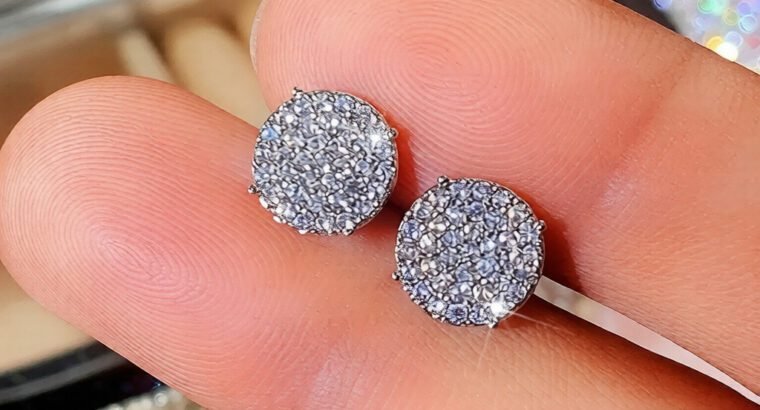 Icy Zirconia Earrings (Silver) – Unisex Premium Jewelry, Brand New & Stylish