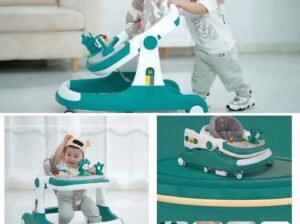 XINBEI Multifunctional Music Baby Walker – Foldable, 0-3 Years, Blue/Green/Grey/Red