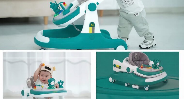 XINBEI Multifunctional Music Baby Walker – Foldable, 0-3 Years, Blue/Green/Grey/Red