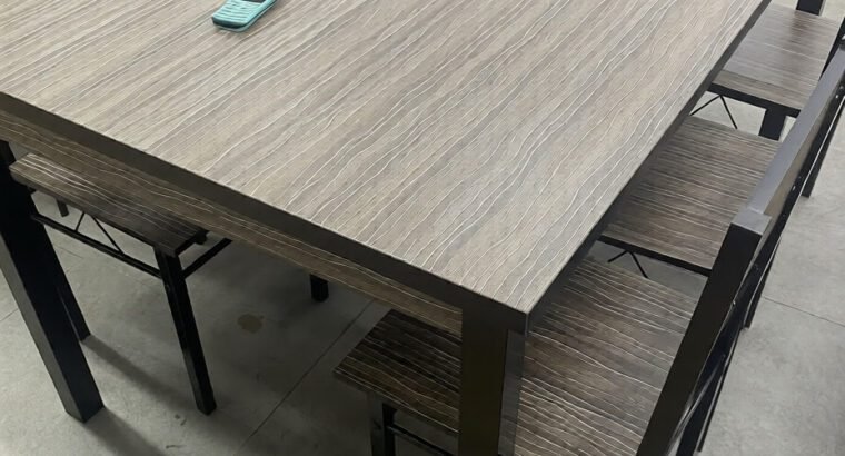 Wooden Dining Table Set with 6 Chairs – Rectangular, Durable & Affordable