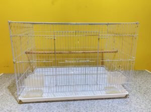 Wide White Bird Cage