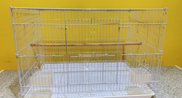 Wide White Bird Cage