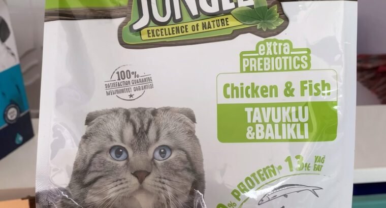 Jungle Chicken & Fish Cat Food – 1.5kg, High Protein with Prebiotics
