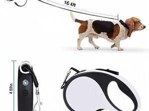 Retractable Dog Leash with LED Light – 3-in-1 for All Breeds
