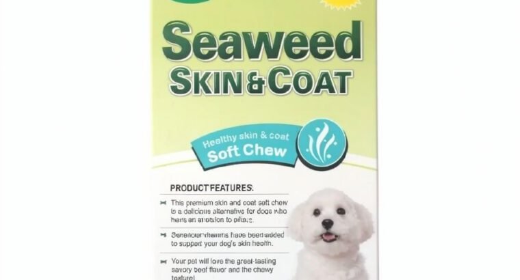 Seaweed Skin & Coat Soft Chews – 450mg Antioxidant Supplement for Dogs & Cats