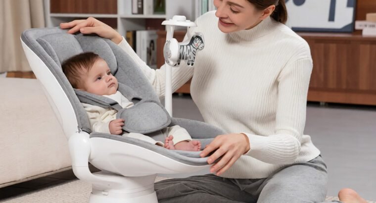 Mastela Deluxe Multi-Motion Baby Cradle – 5 Swing Modes, App-Controlled, Birth to 36 Months