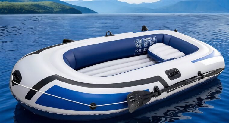 Inflatable Boat for 3 People – 230cm x 125cm with Free Pump & Oars
