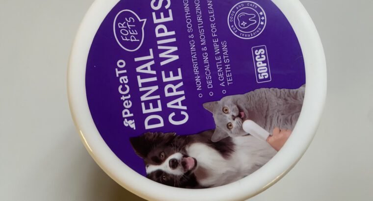 Petcato Dental Wipes – Gentle Tooth Cleaning for Dogs & Cats