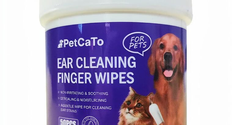 Pet Cato Ear Cleaning Wipes – Finger Wipes for Dog & Cat Ear Hygiene