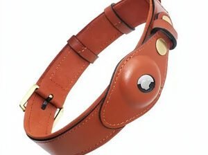 Leather AirTag Collar for Dogs – Durable & Trackable