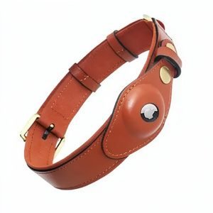 Leather AirTag Collar for Dogs – Durable & Trackable