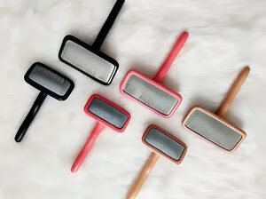 Wooden Pet Grooming Brush – Mesh Hair Removal Brush for Dogs & Cats