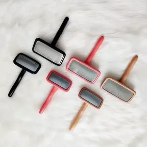 Wooden Pet Grooming Brush – Mesh Hair Removal Brush for Dogs & Cats