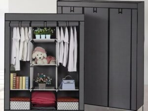 3-in-1 Plastic Wardrobe Organizer Portable Clothes Storage Closet Material Wardrobe