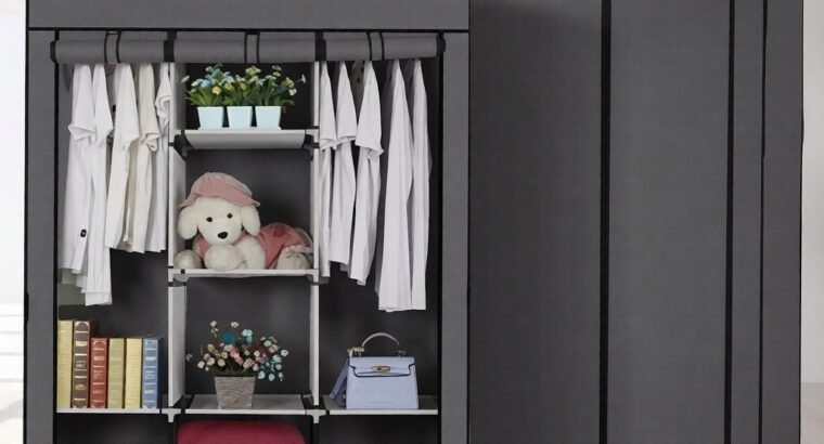 3-in-1 Plastic Wardrobe Organizer Portable Clothes Storage Closet Material Wardrobe