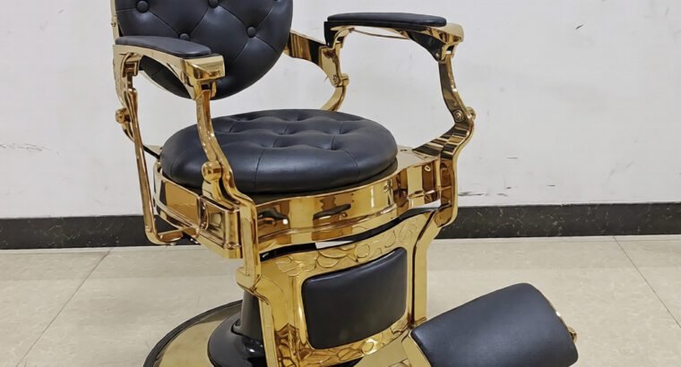 Executive Gold Barber Chair Luxury Stylish Salon & Barbering Chair