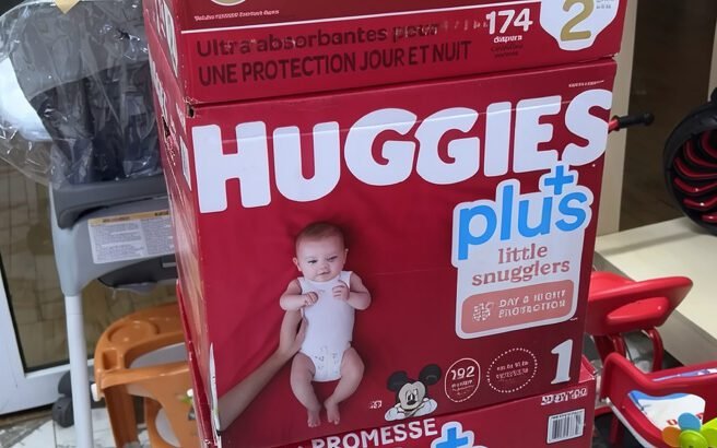 Huggies Baby Diapers – Cotton, Sizes Newborn to 3, 192 Pieces, Unisex