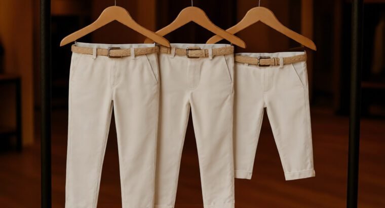 Brand New Boys’ Chinos, Cotton, Gray, High Rise, Summer Wear, Size 6–9Y