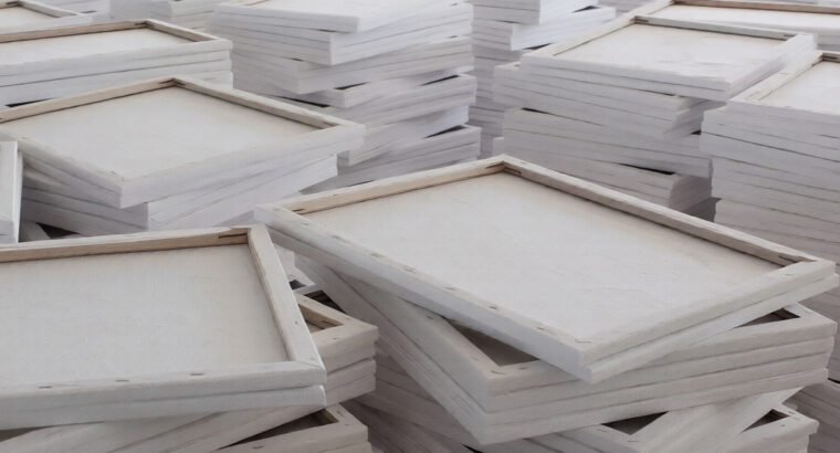 100% Cotton Blank Wood Canvas Boards – Various Sizes, 280gsm