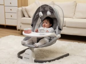 Multifunctional Baby Rocking Chair – Adjustable Reclining, Portable & Comfortable