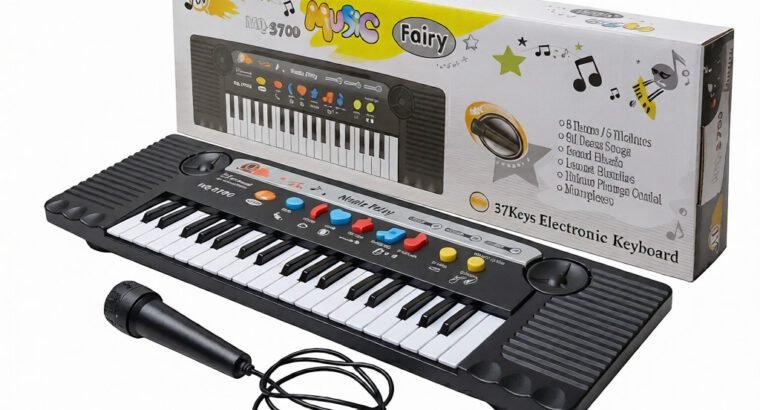 Mini Electronic Piano with Microphone – 37 Keys Kids Keyboard Toy (MQ-3700) Educational Music Set