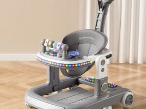 Multifunctional Foldable Baby Walker BW-06 – PP Material, 0-3 Years, Blue/Green/Pink/Grey