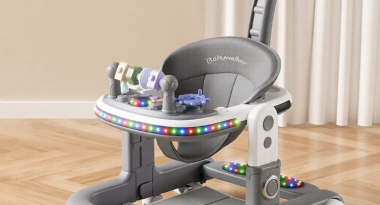 Multifunctional Foldable Baby Walker BW-06 – PP Material, 0-3 Years, Blue/Green/Pink/Grey