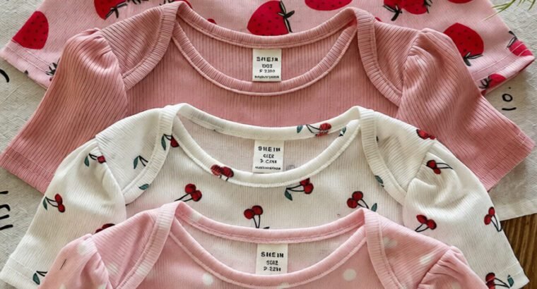 Newborn Baby Girls’ 2-Piece Outfit – Cute Graphic Print, 0–3 Months