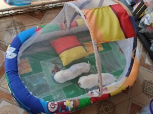 Baby Bed Mattress with Mosquito Net, 0–6 Months, Foam Mattress, Brand New, Blue