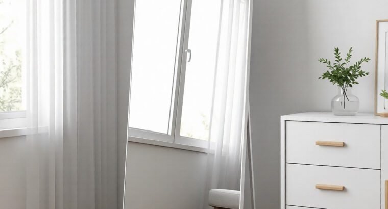 VIG Furniture Standing Dressing Mirror – Adjustable & Tiltable, 150cm x 40cm