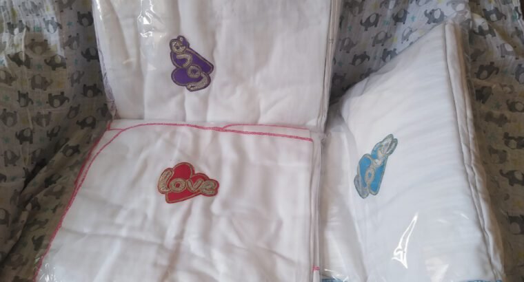 6 Pieces White Cot Sheets, Brand New, Baby Bedding Set for Cribs & Cots