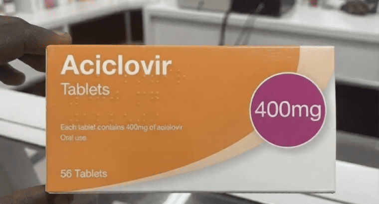 Aciclovir 400mg Tablets (56 Count) – Antiviral Medication for Herpes, Shingles & Cold Sores