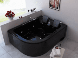 Black Jacuzzi Spa – ALLURE 2 Person Rectangular Acrylic Bathtub (180x120cm Luxury)