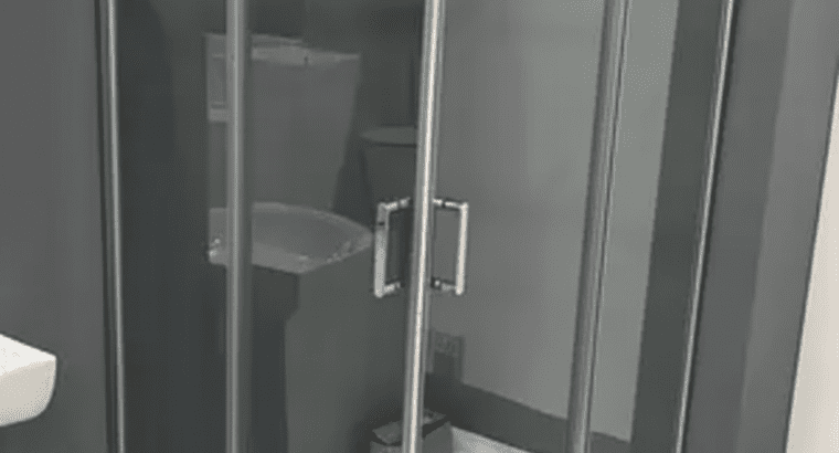 90x120cm Rectangle Shower Cubicle – Strong Tempered Glass | ABB Brand New