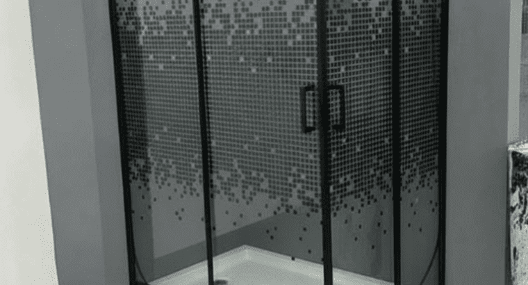 Mosaic Black Shower Cubicle 120x90cm – ACE Rectangular Luxury Bathroom Enclosure