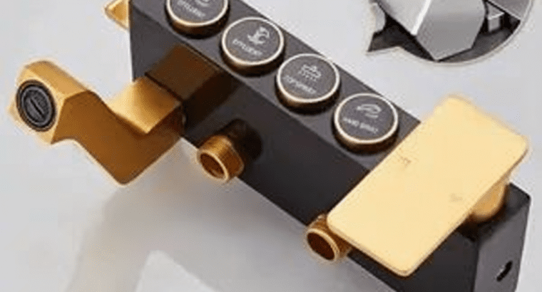 Black & Gold Shower Mixer – Alfresco Luxury Bathroom Tap (Durable ABS, Modern Design)